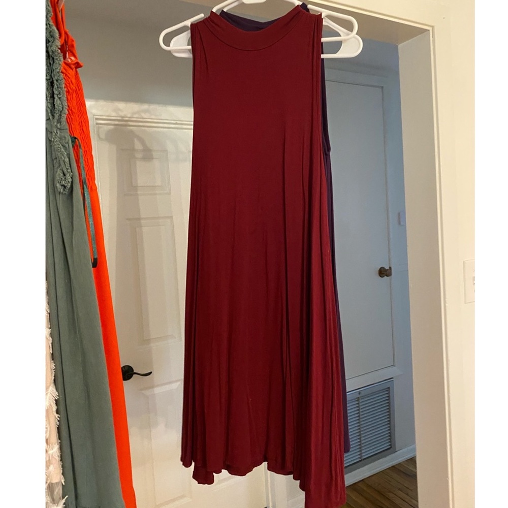 Small. Burgundy.